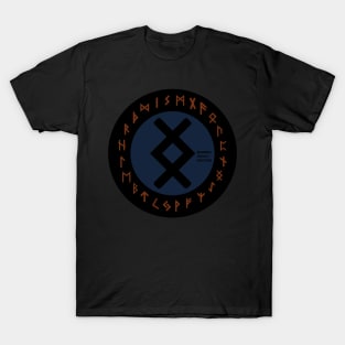 Blue Inguz Futhark Rune Symbol T-Shirt